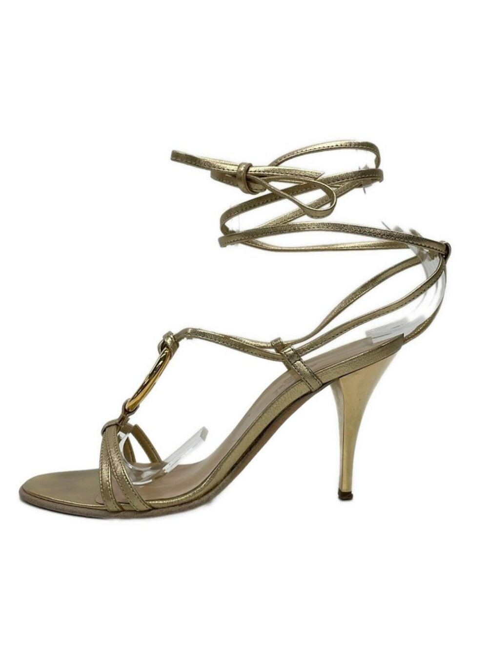 Hermes Sandals Gold Leather